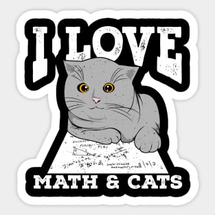 I Love Math And Cats Sticker